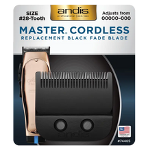 Load image into Gallery viewer, https://cdn-andiswebcontent.azureedge.net/production/images_and_docs/products/74405-master-cordless-clipper-replacement-black-fade-blade-mlc-package-front-w.webp

