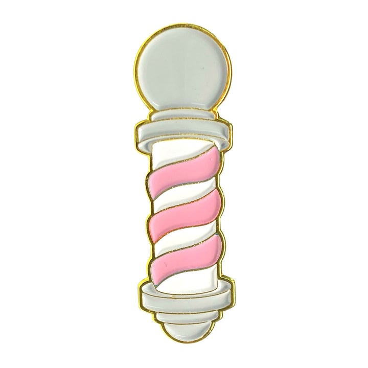 BVandB Barber’s Pole Original Pin (Pink/Gold)