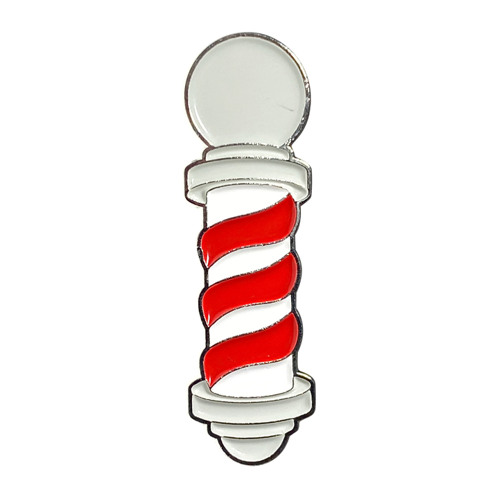 BVandB Barber’s Pole Original Pin (Red/White)