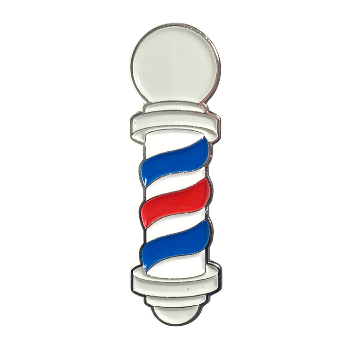 BVandB Barber’s Pole Original Pin (Red/White/Blue)